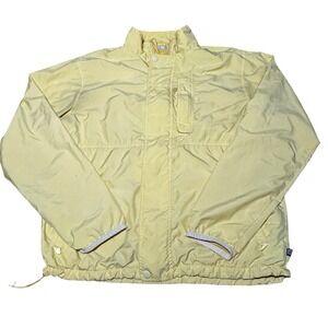 Stussy Yellow Windbreaker Jacket Mens Large Full Zip Streetwear Y2K Vintage